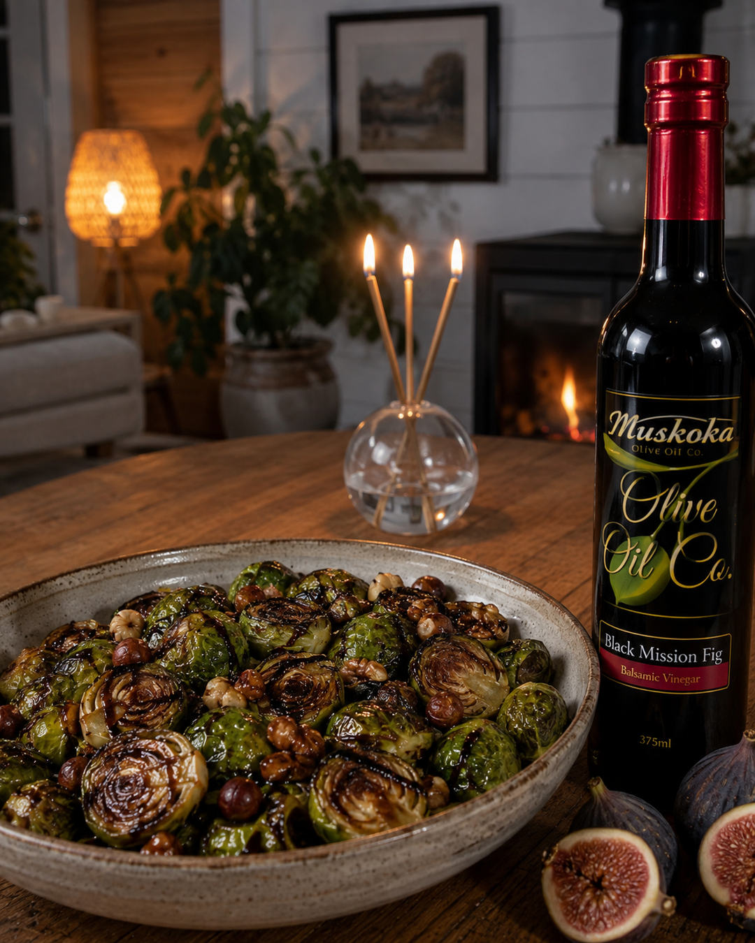 Brussels Sprouts with Black Mission Fig Balsamic Glaze